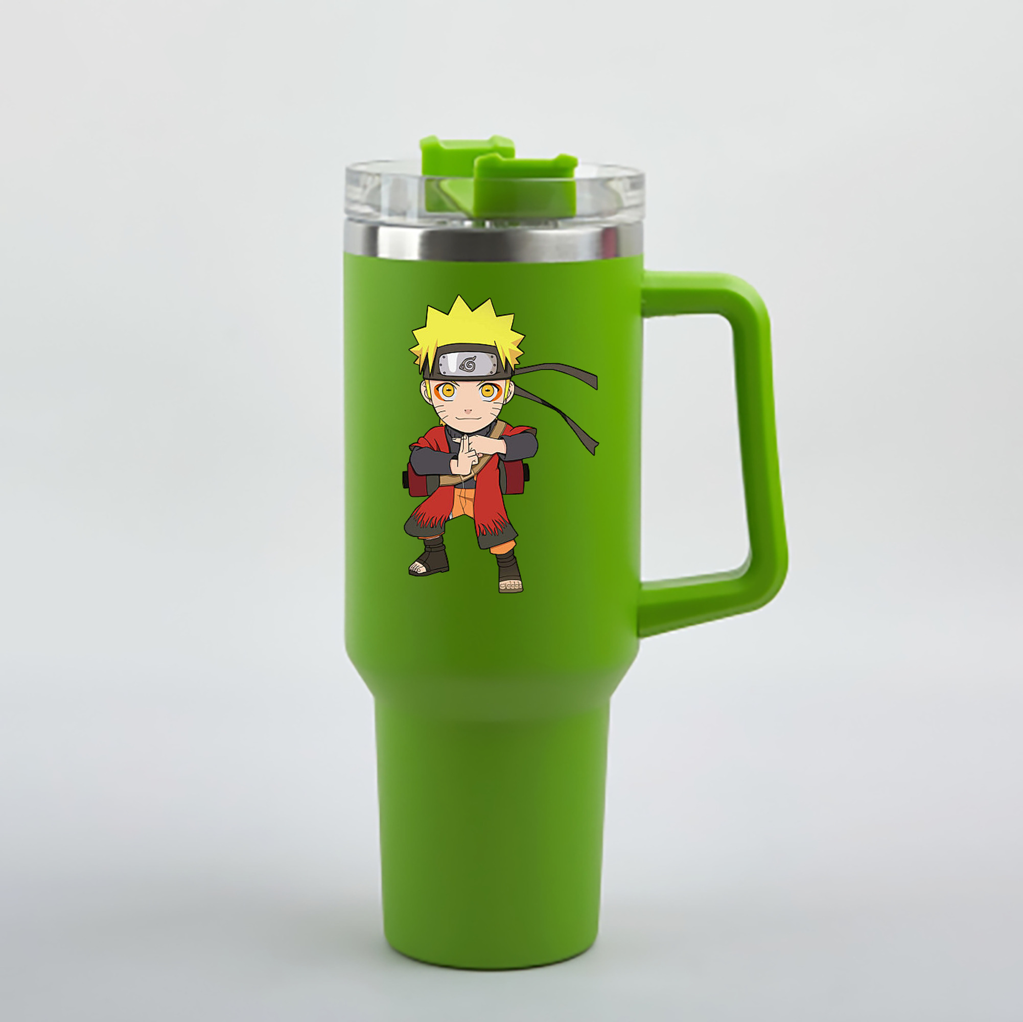 （画像用） NARUTO -ナルト- うずまき ナルト Uzumaki Naruto 1200mL車用タンブラー - クリスタルステッカー（プラスチックストロー付き）